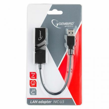 Сетевой адаптер Ethernet GEMBIRD USB 3.0 – Gigabit Ethernet adapter, RTL8153, NIC-U3 Сетевой адаптер Ethernet GEMBIRD USB 3.0 – Gigabit Ethernet adapter, RTL8153, NIC-U3