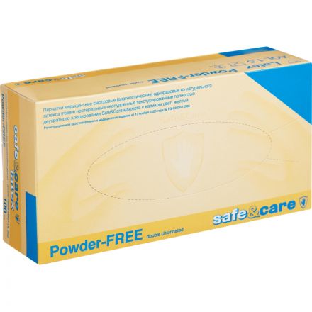 Мед.смотров. перчатки латекс н/c, н/о, текст, 2-хлор S&C LL/DL202 (L) 50п