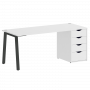 Home Office Стол письменный VR.SP-3-178.4.A Белый бриллиант/Антрацит металл 1780*720*750