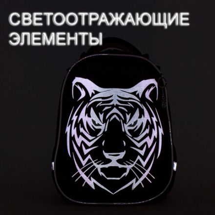 Ранец BRAUBERG SHINY, 2 отделения, с брелком, "Tiger", СВЕТЯЩИЙСЯ РИСУНОК, 38х28х14 см, 270698 Ранец BRAUBERG SHINY, 2 отделения, с брелком, "Tiger", СВЕТЯЩИЙСЯ РИСУНОК, 38х28х14 см, 270698