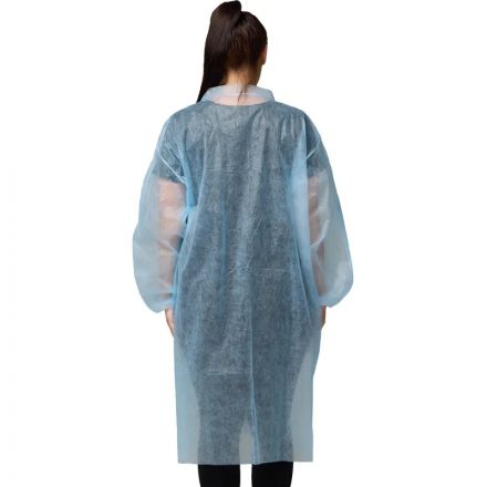 Халат на липучках, (20 гр), р.XL ,голубой, (5 шт/упак)