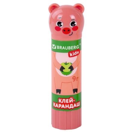 Клей-карандаш "Зверята: кошка, мышка, хрюшка", 9 г, фигурный колпачок, BRAUBERG KIDS, 271138 Клей-карандаш "Зверята: кошка, мышка, хрюшка", 9 г, фигурный колпачок, BRAUBERG KIDS, 271138
