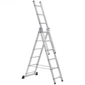 Лестница трехсекционная алюминиевая 3х6 ступеней TOPFORT Лестница трехсекционная алюминиевая 3х6 ступеней TOPFORT
