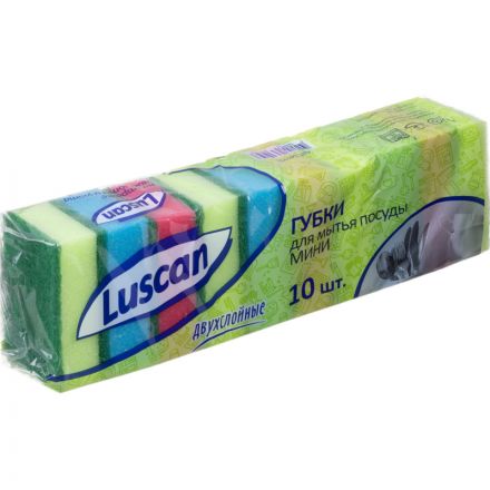 Губки для мытья посуды Luscan Мини поролоновые 80x50x26 мм 10 штук в упаковке Губки для мытья посуды Luscan Мини поролоновые 80x50x26 мм 10 штук в упаковке