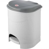 Ведро мусорное с педалью 11л пластик, серое+внутреннее ведро с ручкой Ведро мусорное с педалью 11л пластик, серое+внутреннее ведро с ручкой