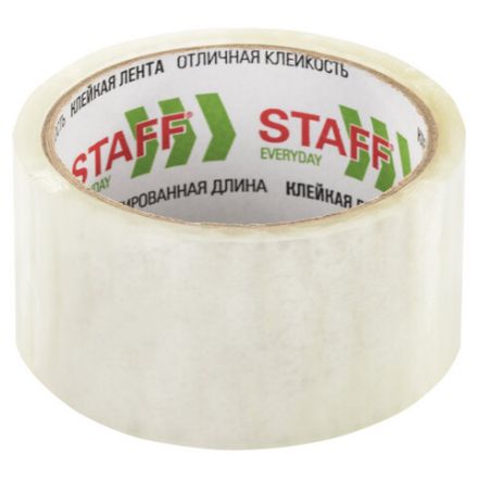 Клейкая лента упаковочная 48 мм x 40 м, прозрачная, толщина 40 микрон, STAFF, 440087 Клейкая лента упаковочная 48 мм x 40 м, прозрачная, толщина 40 микрон, STAFF, 440087