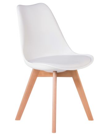 Набор 4 шт Стул обеденный DOBRIN JERRY SOFT, ножки светлый бук, цвет сиденья белый (W-02) Набор 4 шт Стул обеденный DOBRIN JERRY SOFT, ножки светлый бук, цвет сиденья белый (W-02)