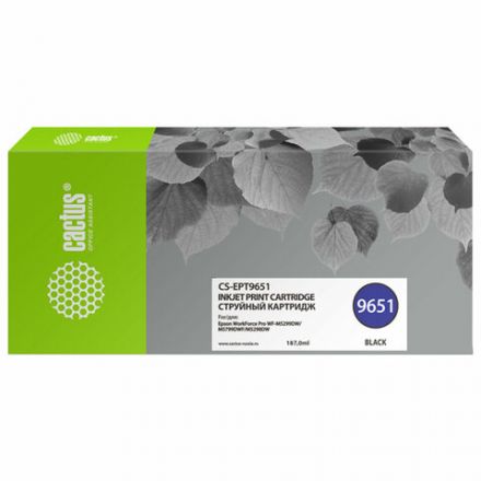 Картридж струйный CACTUS (CS-EPT9651) для Epson WorkForce Pro WF-M5299DW/M5799DW, черный Картридж струйный CACTUS (CS-EPT9651) для Epson WorkForce Pro WF-M5299DW/M5799DW, черный