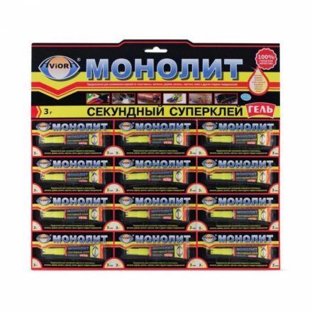 Клей-гель универсальный Монолит секундный суперклей 3 г Клей-гель универсальный Монолит секундный суперклей 3 г