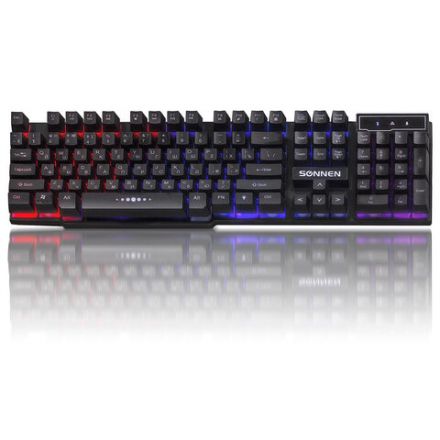 Клавиатура проводная SONNEN KB-7010, USB, 104 клавиши, LED-подсветка, черная, 512653 Клавиатура проводная SONNEN KB-7010, USB, 104 клавиши, LED-подсветка, черная, 512653