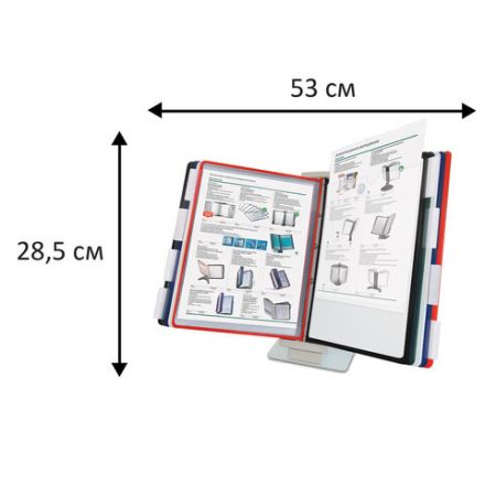 Демосистема настольная/настенная, с 10 цветными панелями А4, металлическая основа, серая, BRAUBERG "SOLID", 236717 Демосистема настольная/настенная, с 10 цветными панелями А4, металлическая основа, серая, BRAUBERG "SOLID", 236717