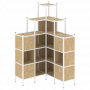 Loft Угловой внутренний стеллаж наборный VR.L-45 Тиквуд светлый/Белый металл 1278*1278*2280