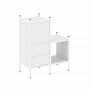 Loft Прямой стеллаж наборный VR.L-11 Белый бриллиант/Белый металл 862*446*1047