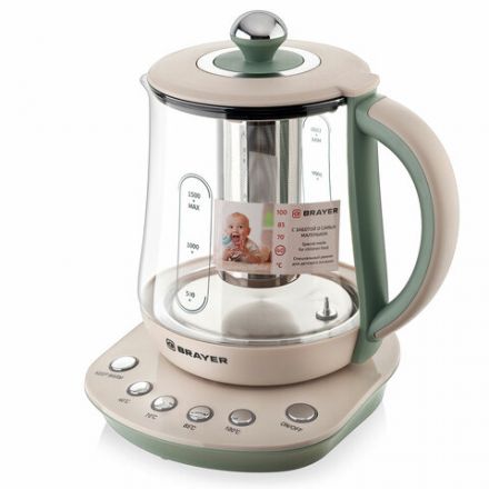 Чайник с терморегулятором и заварником BRAYER BR1015, 1,5 л, 2200 Вт Чайник с терморегулятором и заварником BRAYER BR1015, 1,5 л, 2200 Вт