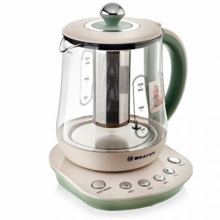 Чайник с терморегулятором и заварником BRAYER BR1015, 1,5 л, 2200 Вт Чайник с терморегулятором и заварником BRAYER BR1015, 1,5 л, 2200 Вт