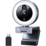 Веб-камера UGREEN CM910 (65857) USB HD,2K@30FPS, с подсветкой, серый