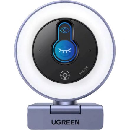 Веб-камера UGREEN CM910 (65857) USB HD,2K@30FPS, с подсветкой, серый