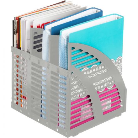 Вертикальный накопитель Attache пластиковый серый ширина 240 мм 3 отделения