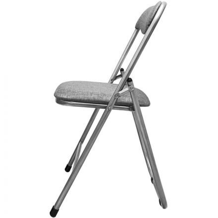 Стул складной каркас серебро , ткань серый РС 04