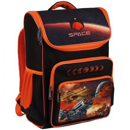 Ранец ArtSpace облегченный Happy School "Cosmic" 39*28*18см, 1 отделение, 4 кармана, анатомическая спинка Ранец ArtSpace облегченный Happy School "Cosmic" 39*28*18см, 1 отделение, 4 кармана, анатомическая спинка