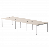Бенч-система на 6 мест Everprof EVO на металлокаркасе 4140х670(1370)x755 Дуб Соната/Белый
