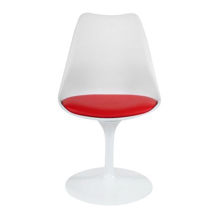 Стул Тулип Фэшн Чаир/Tulip Fashion Chair (мод.109)/1 шт. в упаковке металл/пластик/PU, 48 x 55 x 81см, белый / красный