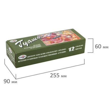 Гуашь художественная ГАММА "Студия", 12 цветов по 40 мл, картонная упаковка, 221029 Гуашь художественная ГАММА "Студия", 12 цветов по 40 мл, картонная упаковка, 221029