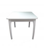 Стол В-45 80(115)*80 ЛДСП 16мм+стекло 4мм Белый матовый, вставка "бабочка", опора белый массив Стол В-45 80(115)*80 ЛДСП 16мм+стекло 4мм Белый матовый, вставка "бабочка", опора белый массив