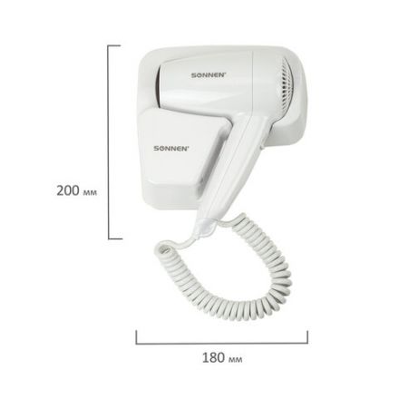 Фен для волос настенный SONNEN HD-2101 ULTRA PLUS, 1300 Вт, 2 скорости, белый, 608481 Фен для волос настенный SONNEN HD-2101 ULTRA PLUS, 1300 Вт, 2 скорости, белый, 608481