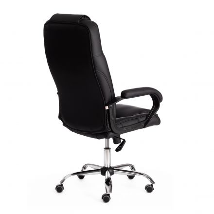 Кресло Бергамо/Bergamo хром (22) кож/зам, черный, 36-6