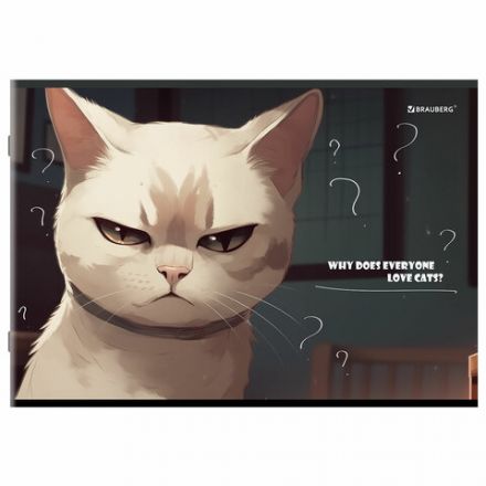 Альбом для рисования А4, 40 листов, скоба, обложка картон, BRAUBERG, 203х288 мм, "Суровые коты" (4 вида), 107115 Альбом для рисования А4, 40 листов, скоба, обложка картон, BRAUBERG, 203х288 мм, "Суровые коты" (4 вида), 107115