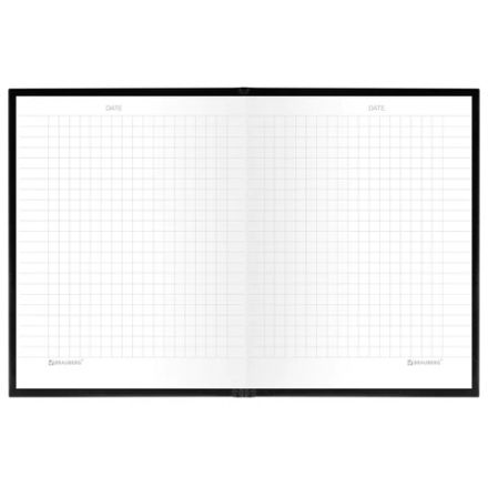 Блокнот МАЛЫЙ ФОРМАТ 110х147 мм, А6, 80 л., твердый, клетка, BRAUBERG "Minimal", черный, 116444