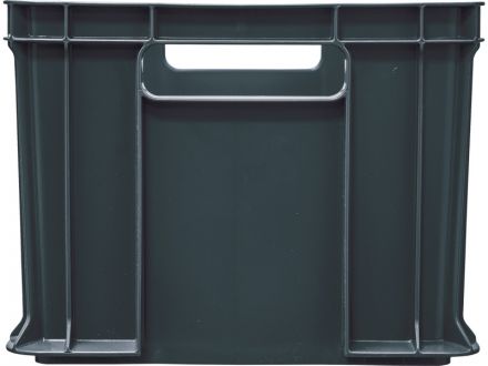 Ящик 400х300х230 сплошной, с ручками  серый