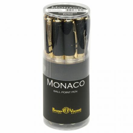 Ручка шариковая BRUNO VISCONTI "Monaco", черный корпус, узел 0,5 мм, линия письма 0,3 мм, синяя, 20-0125/01 Ручка шариковая BRUNO VISCONTI "Monaco", черный корпус, узел 0,5 мм, линия письма 0,3 мм, синяя, 20-0125/01