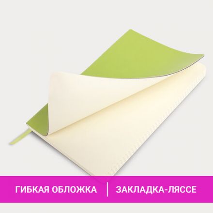 Блокнот А5 (148x218 мм), BRAUBERG "Metropolis Ultra", под кожу, 80 л., резинка, клетка, салатовый, 111020 Блокнот А5 (148x218 мм), BRAUBERG "Metropolis Ultra", под кожу, 80 л., резинка, клетка, салатовый, 111020