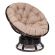 Кресло-качалка Папасан/Papasan (W 23/01 B) /с подушкой/ 115х78х104см, античный черно-коричневый, экошерсть коричневый, 1811-5