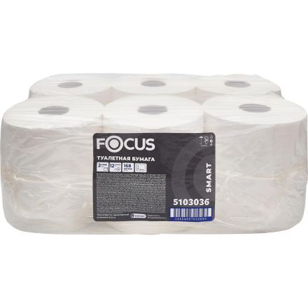 Бумага туалетная д/дисп Focus SMART 2сл 168м 12рул/уп_5103036 Бумага туалетная д/дисп Focus SMART 2сл 168м 12рул/уп_5103036