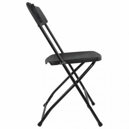 Стул складной BRABIX "Golf CF-002", черный каркас, пластик черный, 531563