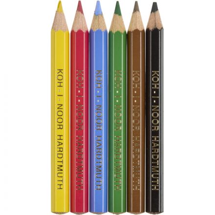 Карандаши цветные KOH-I-NOOR короткие Крот 6 цв/наб 3621006046KSNN Карандаши цветные KOH-I-NOOR короткие Крот 6 цв/наб 3621006046KSNN