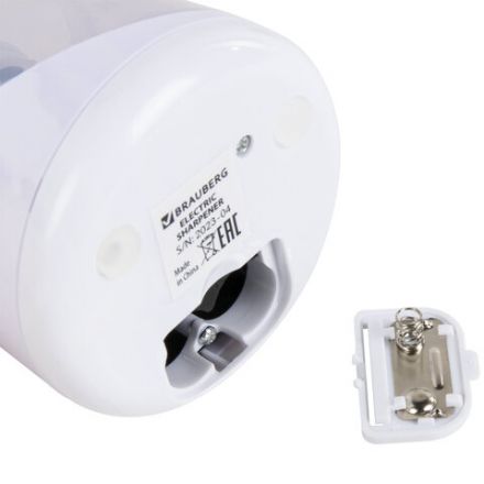 Точилка электрическая BRAUBERG DOUBLE BLADE WHITE, двойное лезвие, питание от 2 батареек, 271337 Точилка электрическая BRAUBERG DOUBLE BLADE WHITE, двойное лезвие, питание от 2 батареек, 271337