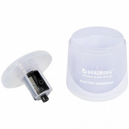 Точилка электрическая BRAUBERG DOUBLE BLADE WHITE, двойное лезвие, питание от 2 батареек, 271337 Точилка электрическая BRAUBERG DOUBLE BLADE WHITE, двойное лезвие, питание от 2 батареек, 271337