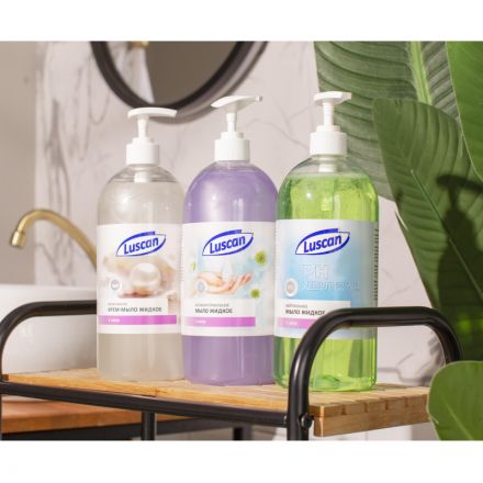 Крем-мыло жидкое Luscan жемчужное с дозатором 1л Крем-мыло жидкое Luscan жемчужное с дозатором 1л