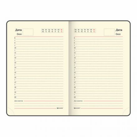 Ежедневник недатированный МАЛЫЙ 100х150 мм А6 BRAUBERG "Status", под кожу, 160 л., синий, 113368