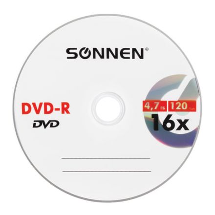 Диск DVD-R SONNEN, 4,7 Gb, 16x, бумажный конверт (1 штука), 512576 Диск DVD-R SONNEN, 4,7 Gb, 16x, бумажный конверт (1 штука), 512576
