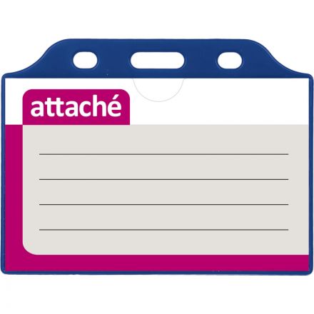 Бейдж Attache горизонтальный 85х55, синий, T-732H Бейдж Attache горизонтальный 85х55, синий, T-732H