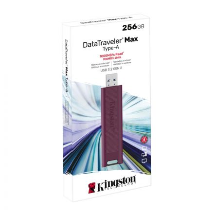 Флеш-память Kingston DataTraveler MaxA, 256 ГБ USB3.2 Gen 2 Type-A/бордовый Флеш-память Kingston DataTraveler MaxA, 256 ГБ USB3.2 Gen 2 Type-A/бордовый