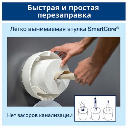 Бумага туалетная 207 м, Tellus/TORK (Система T8) SmartOne, ADVANCED, КОМПЛЕКТ 8 рулонов, 2-слойная, 472272