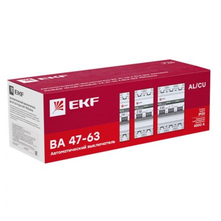 Выключатель автоматический 1P 16А (C) 4,5kA ВА 47-63 EKF Выключатель автоматический 1P 16А (C) 4,5kA ВА 47-63 EKF