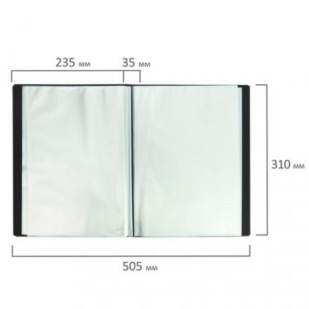 Папка 100 вкладышей BRAUBERG "Office", черная, 0,8 мм, 222641 Папка 100 вкладышей BRAUBERG "Office", черная, 0,8 мм, 222641
