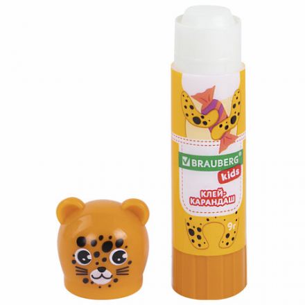 Клей-карандаш "Зверята: панда, слон, леопард", 9 г, фигурный колпачок, BRAUBERG KIDS, 271139 Клей-карандаш "Зверята: панда, слон, леопард", 9 г, фигурный колпачок, BRAUBERG KIDS, 271139